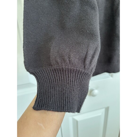 WOMEN'S BLACK JEWELED SWEATER CREW NECK LONG SLEEVE KNIT SIZE 2X G GREIGE - Picture 9 of 10